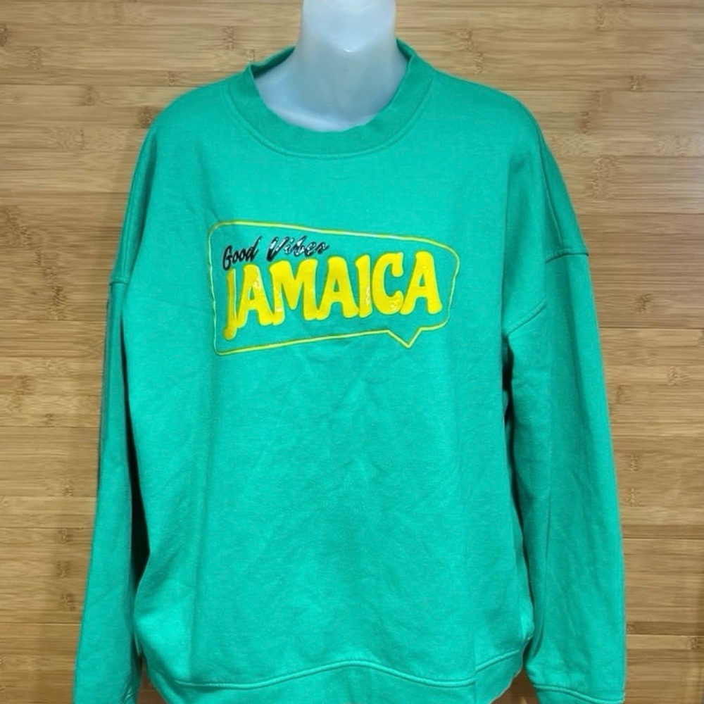 Green Jamaica Graphic Crewneck Sweatshirt by